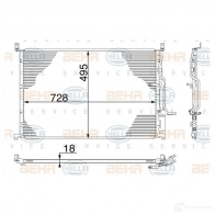 Радиатор кондиционера HELLA 7C 8OR2 1424388280 8fc351100724 4045621512712 - Изображение 2
