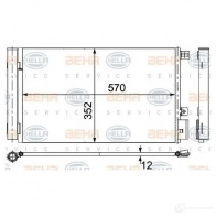 Радиатор кондиционера HELLA Fiat Linea 8fc351304261 9DWYA8 _BEHR HELLA SERVICE_