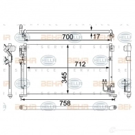 Радиатор кондиционера HELLA HBH361 Mitsubishi Lancer 9 (CS3A) Седан 1.8 121 л.с. 2003 – 2013 _BEHR HELLA SERVICE_ 8fc351304231