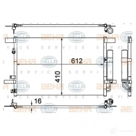 Радиатор кондиционера HELLA 8fc351307751 6W8IW Mitsubishi Lancer 10 (CZ4A) Седан 1.8 DI D (CY9A) 150 л.с. 2010 – 2024 _BEHR HELLA SERVICE_