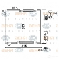 Радиатор кондиционера HELLA 8fc351301374 51APJ7 Opel Astra (G) 2 Седан 1.7 CDTI (F69) 80 л.с. 2003 – 2009 _BEHR HELLA SERVICE_