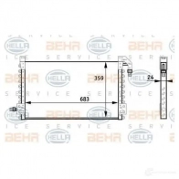 Радиатор кондиционера HELLA 8fc351024471 38628 _BEHR HELLA SERVICE_ WV3HG2B