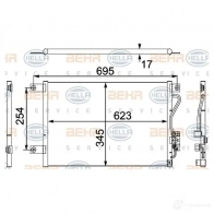 Радиатор кондиционера HELLA Mitsubishi Pajero Sport 1 (K70, K90) Внедорожник 3.0 V6 4WD (K96W) 167 л.с. 2003 – 2024 _BEHR HELLA SERVICE_ M38PC 8fc351304211