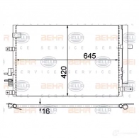 Радиатор кондиционера HELLA 39553 L 6RK8U 8fc351318394 4045621513429 - Изображение 1