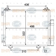 Радиатор кондиционера HELLA _BEHR HELLA SERVICE_ L2L9I Toyota Yaris Verso (XP20) 1 Минивэн 1.4 D 4D (NLP20. NLP22) 75 л.с. 2001 – 2005 8fc351304221