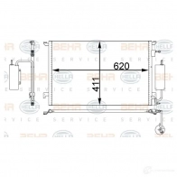 Радиатор кондиционера HELLA NYTQH _BEHR HELLA SERVICE_ 38948 8fc351300311 - Изображение 2