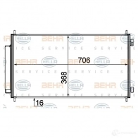 Радиатор кондиционера HELLA VNNADYJ _BEHR HELLA SERVICE_ Honda CR-V 3 (RE) Кроссовер 2.2 i CTDi 4WD (RE6) 140 л.с. 2007 – 2025 8fc351319231