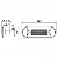Плафон подсветки двери HELLA E4 2899 18742 2XT 980 855-111 E24 5878 - Изображение 2