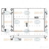 Радиатор охлаждения двигателя HELLA Ford Galaxy 1 (VX, VY, WGR) Минивэн 1.9 TDI 150 л.с. 2005 – 2006 8mk376901101 _BEHR HELLA SERVICE_ B6U27