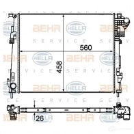 Радиатор охлаждения двигателя HELLA Opel Vivaro (A) 1 Автобус 2.0 CDTI (F7) 114 л.с. 2006 – 2025 8mk376759001 _BEHR HELLA SERVICE_ Y347CA7