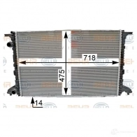 Радиатор охлаждения двигателя HELLA 0U9T2R 1 8mk376990001 4045621514310 47326 - Изображение 3