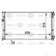 Радиатор охлаждения двигателя HELLA Seat Cordoba (6K1, 6K2) 1 Седан 1.9 TD 75 л.с. 1993 – 1996 _BEHR HELLA SERVICE_ BTTVA9 8mk376714454