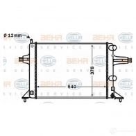 Радиатор охлаждения двигателя HELLA Opel Astra (G) 2 Универсал 1.2 16V (F35) 75 л.с. 2000 – 2004 _BEHR HELLA SERVICE_ 6GS0R 8mk376771121