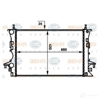 Радиатор охлаждения двигателя HELLA _BEHR HELLA SERVICE_ 8mk376716284 Renault Laguna (KG) 2 Универсал 2.0 16V IDE (KG0N) 140 л.с. 2001 – 2007 WM9RJI