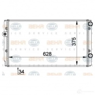 Радиатор охлаждения двигателя HELLA 8mk376714494 6XJNZ _BEHR HELLA SERVICE_ Volkswagen Golf 3 (1H1) Хэтчбек 1.9 TDI 90 л.с. 1993 – 1997