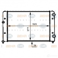Радиатор охлаждения двигателя HELLA 45817 8mk376717734 94DQVNT _BEHR HELLA SERVICE_
