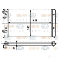 Радиатор охлаждения двигателя HELLA 8mk376714444 Seat Cordoba (6K1, 6K2) 1 Седан 1.9 TDI 90 л.с. 1996 – 2002 7F99P _BEHR HELLA SERVICE_