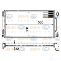 Радиатор охлаждения двигателя HELLA 8mk376767631 _BEHR HELLA SERVICE_ Fiat Punto (188) 2 Хэтчбек 1.9 DS 60 (1831, 051, 231, 251) 60 л.с. 1999 – 2012 YL1XV