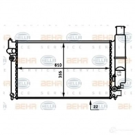 Радиатор охлаждения двигателя HELLA 8mk376717331 _BEHR HELLA SERVICE_ MI0C06K Peugeot 405 2 (4B) Седан 1.9 D 68 л.с. 1994 – 1995