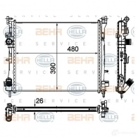 Радиатор охлаждения двигателя HELLA CCJWVGG Renault Clio (BB, CB) 2 Хэтчбек 1.5 dCi (B/C2J) 68 л.с. 2004 – 2025 _BEHR HELLA SERVICE_ 8mk376748751