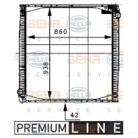 Радиатор охлаждения двигателя HELLA SOP5O 46146 8mk376721621 _BEHR HELLA SERVICE_