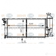 Радиатор охлаждения двигателя HELLA Citroen Saxo 1 (S0, S1) Хэтчбек 1.4 VTS 75 л.с. 1996 – 2003 8mk376707081 _BEHR HELLA SERVICE_ 99V85