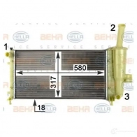 Радиатор охлаждения двигателя HELLA Fiat Punto (188) 2 Хэтчбек 1.2 16V 80 (1833, 235, 253, 255, 333, 353, 639 80 л.с. 1999 – 2006 8mk376754424 _BEHR HELLA SERVICE_ 00FIG