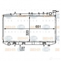 Радиатор охлаждения двигателя HELLA Nissan Sunny (Y10) 3 1990 – 2000 8mk376707641 KLFL9 _BEHR HELLA SERVICE_