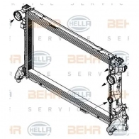 Радиатор охлаждения двигателя HELLA 47095 _BEHR HELLA SERVICE_ N0B6VOI 8mk376780691 - Изображение 2