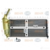 Радиатор охлаждения двигателя HELLA 47247 _BEHR HELLA SERVICE_ 70SQ1 8mk376900254 - Изображение 2