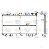 Радиатор охлаждения двигателя HELLA _BEHR HELLA SERVICE_ 8mk376718501 Nissan Primera W8WEQN