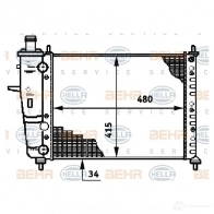 Радиатор охлаждения двигателя HELLA 8mk376719551 Fiat Marea 5PAICIR _BEHR HELLA SERVICE_