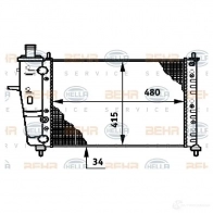 Радиатор охлаждения двигателя HELLA W1QNP 45975 8mk376719531 _BEHR HELLA SERVICE_