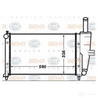 Радиатор охлаждения двигателя HELLA ROJ1F _BEHR HELLA SERVICE_ 8mk376767611 Fiat Punto (188) 2 Хэтчбек 1.2 16V 80 (1833, 235, 253, 255, 333, 353, 639 80 л.с. 1999 – 2006