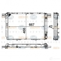 Радиатор охлаждения двигателя HELLA Mercedes SL-Class (R129) 1 Кабриолет 6.0 600 (1276) 394 л.с. 1992 – 2001 FU8GC _BEHR HELLA SERVICE_ 8mk376711461