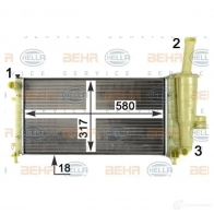 Радиатор охлаждения двигателя HELLA KLHM8EF _BEHR HELLA SERVICE_ Fiat Punto (188) 2 Хэтчбек 1.2 16V 80 (1833, 235, 253, 255, 333, 353, 639 80 л.с. 1999 – 2006 8mk376754421