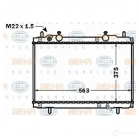 Радиатор охлаждения двигателя HELLA 8mk376767541 Fiat Marea (185) 1 1996 – 2007 _BEHR HELLA SERVICE_ XSNW2TC