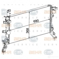 Радиатор охлаждения двигателя HELLA R4VNEP Renault Laguna 3 (BT, KT, DT) 2007 – 2015 _BEHR HELLA SERVICE_ 8mk376745201