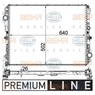Радиатор охлаждения двигателя HELLA 8mk376924071 ZD9GPWC Mercedes S-Class (W222) 4 Седан 2.1 S 300 BlueTEC Hybrid / h (2204. 2204) 204 л.с. 2014 – 2024 _BEHR HELLA SERVICE_