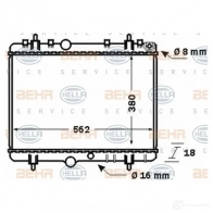 Радиатор охлаждения двигателя HELLA 1WKWH _BEHR HELLA SERVICE_ 8mk376771391 46996