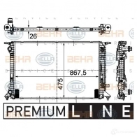 Радиатор охлаждения двигателя HELLA Q2AT7 8mk376745631 _BEHR HELLA SERVICE_ Audi A4 (B8) 4 Седан 2.0 Tdi 150 л.с. 2013 – 2015