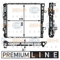 Радиатор охлаждения двигателя HELLA Mercedes Vario (512D) 1 Фургон 4.3 815 DA. 816 DA 4x4 (6699. 6751. 6752. 6753) 156 л.с. 1996 – 2013 8mk376721131 _BEHR HELLA SERVICE_ LOSF8A