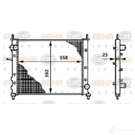 Радиатор охлаждения двигателя HELLA Fiat Marea (185) 1 Универсал 1.9 JTD 110 (185BxT1A) 110 л.с. 2000 – 2002 8mk376708501 YMC7E _BEHR HELLA SERVICE_