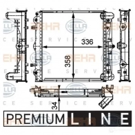 Радиатор охлаждения двигателя HELLA _BEHR HELLA SERVICE_ 8mk376714291 XA0S4K4 Porsche 911 (996) 3 Купе 3.6 GT3 360 л.с. 1999 – 2005