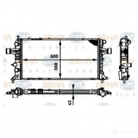 Радиатор охлаждения двигателя HELLA 05XRU 8mk376713024 _BEHR HELLA SERVICE_ Opel Astra (G) 2 Седан 1.7 TD (F69) 68 л.с. 1998 – 2000