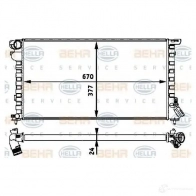 Радиатор охлаждения двигателя HELLA _BEHR HELLA SERVICE_ 8mk376717631 J44BJTF Peugeot 306 1 (7A, 7C, N3, N5) Хэтчбек 1.9 DT 90 л.с. 1993 – 2001