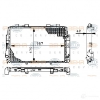 Радиатор охлаждения двигателя HELLA _BEHR HELLA SERVICE_ Mercedes S-Class (W140) 3 Седан 5.0 S 500 (140.050. 140.051) 320 л.с. 1993 – 1998 8mk376711174 MTUU5C