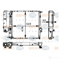 Радиатор охлаждения двигателя HELLA _BEHR HELLA SERVICE_ 8Y2HBU0 8mk376712221 45324 - Изображение 4