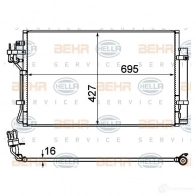 Радиатор охлаждения двигателя HELLA Audi 80 (B4, 8C5) 4 Универсал 2.3 E Quattro 133 л.с. 1991 – 1994 8mk376714531 _BEHR HELLA SERVICE_ NDAQYA5