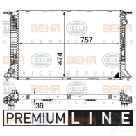 Радиатор охлаждения двигателя HELLA JUYKR _BEHR HELLA SERVICE_ 8mk376754741 Audi A4 (B8) 4 Универсал 4.2 Rs4 Quattro 450 л.с. 2012 – 2015